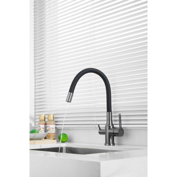 Смесители для кухни Belz B76814-3, оружейная сталь/чёрный фото 38