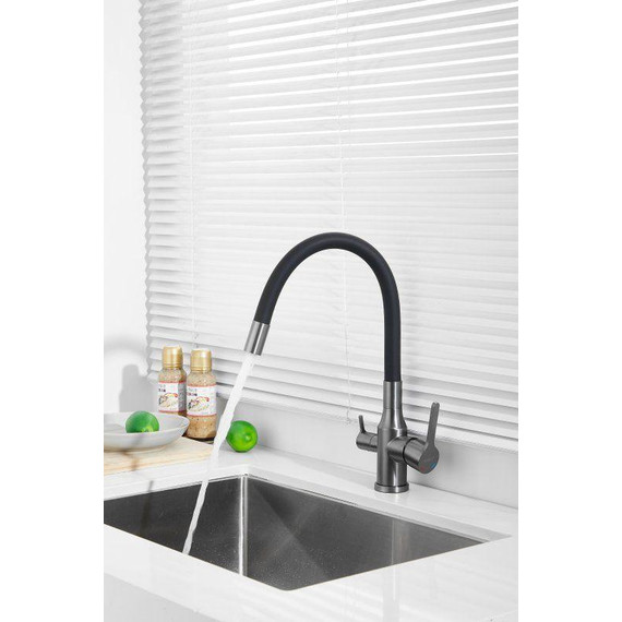 Смесители для кухни Belz B76814-3, оружейная сталь/чёрный фото 3