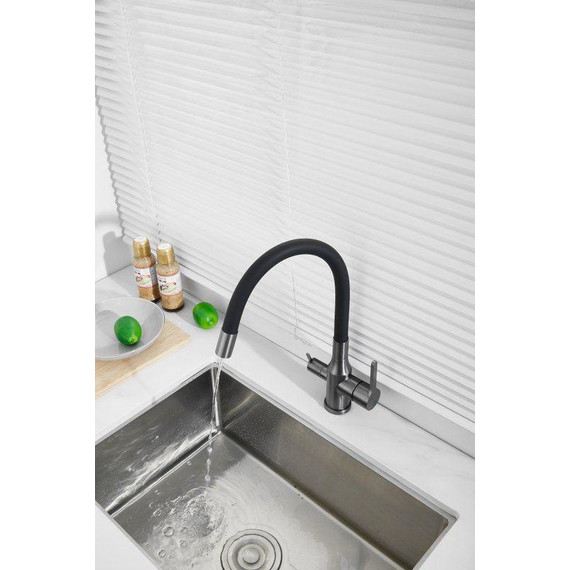 Смесители для кухни Belz B76814-3, оружейная сталь/чёрный фото 8