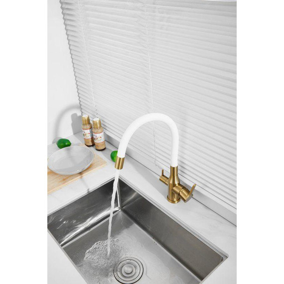 Смесители для кухни Belz B76814-5, золото/белый фото 11