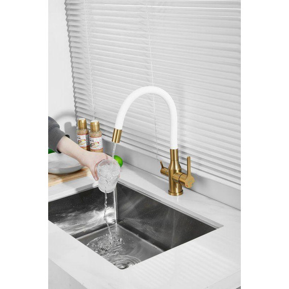 Смесители для кухни Belz B76814-5, золото/белый фото 12