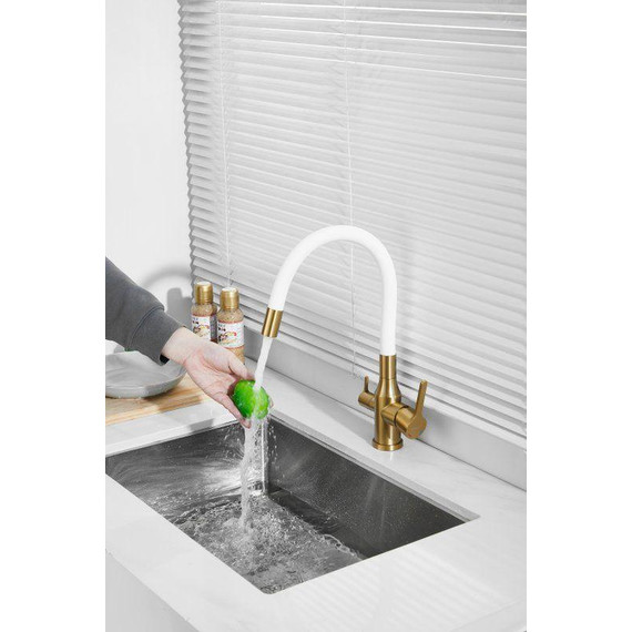 Смесители для кухни Belz B76814-5, золото/белый фото 16