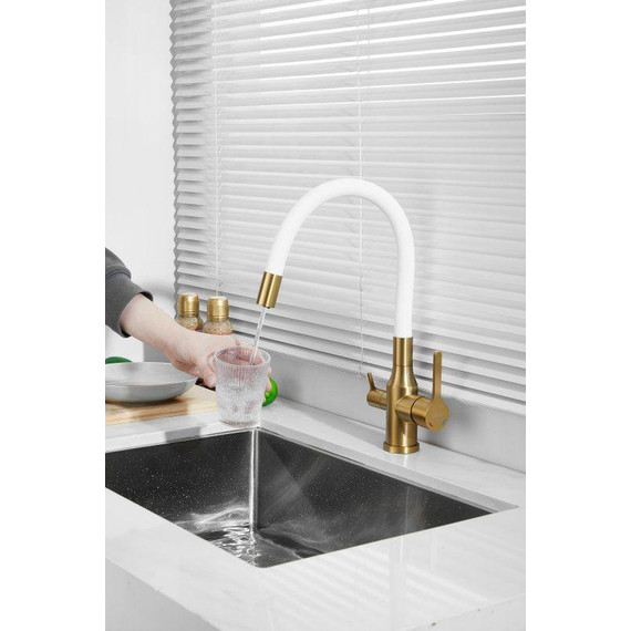 Смесители для кухни Belz B76814-5, золото/белый фото 17