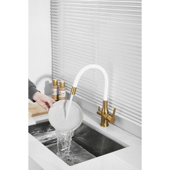 Смесители для кухни Belz B76814-5, золото/белый фото 2