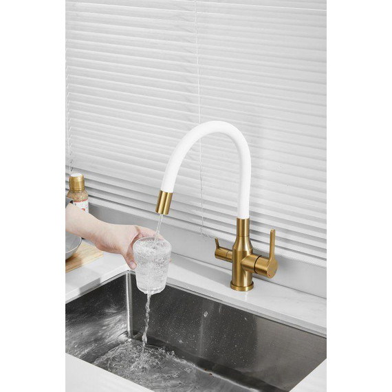 Смесители для кухни Belz B76814-5, золото/белый фото 21