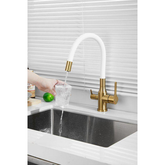 Смесители для кухни Belz B76814-5, золото/белый фото 22