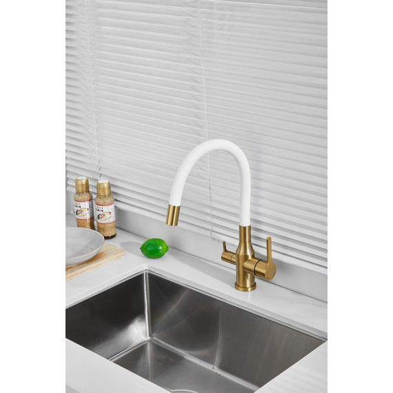 Смесители для кухни Belz B76814-5, золото/белый фото 25