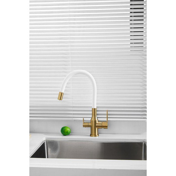 Смесители для кухни Belz B76814-5, золото/белый фото 3