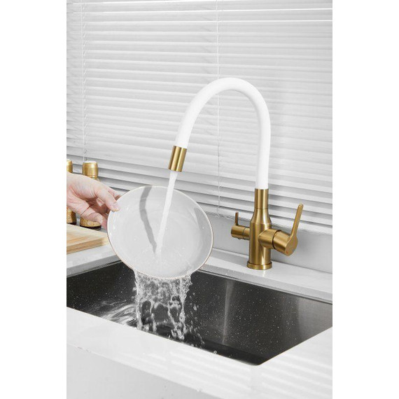 Смесители для кухни Belz B76814-5, золото/белый фото 31