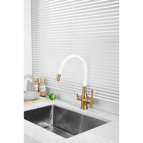 Смесители для кухни Belz B76814-5, золото/белый фото 32