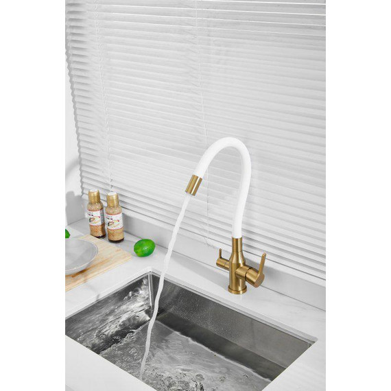 Смесители для кухни Belz B76814-5, золото/белый фото 10