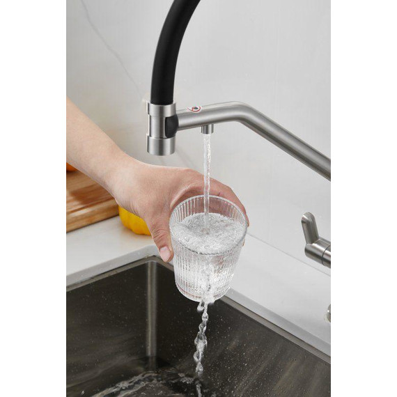 Смесители для кухни Belz B78815-1, сатин/чёрный фото 2