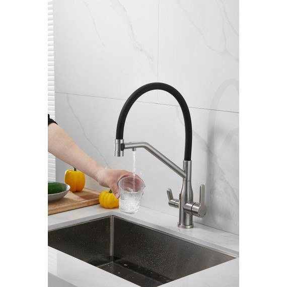 Смесители для кухни Belz B78815-1, сатин/чёрный фото 28