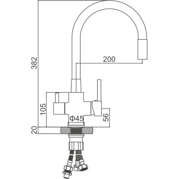 Смесители для кухни Ledeme L74255Y-2, золото/чёрный фото 2