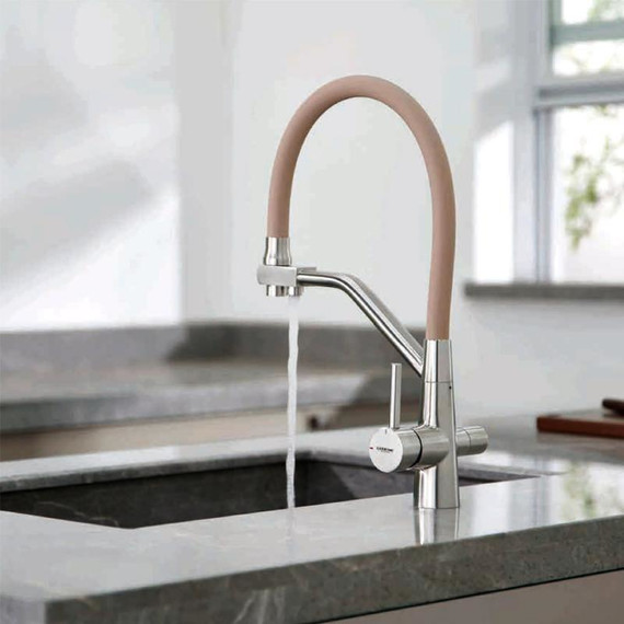 Смесители для кухни Ledeme L74855-16, нержавеющая сталь/бежевый фото 2