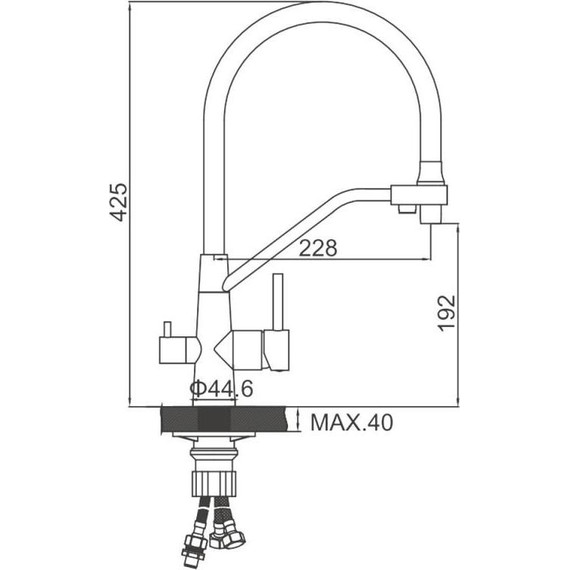 Смесители для кухни Ledeme L74855-2, нержавеющая сталь/чёрный фото 2
