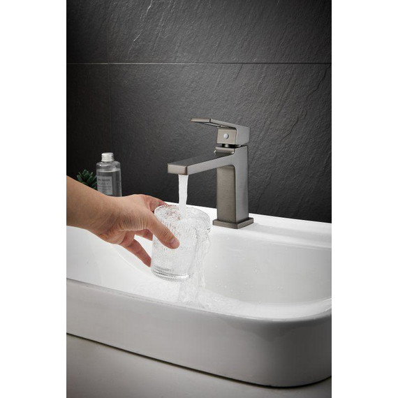 Смеситель для раковины Belz B10658-3, оружейная сталь фото 9