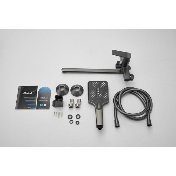 Смеситель для ванны Belz B22715-3, оружейная сталь фото 25