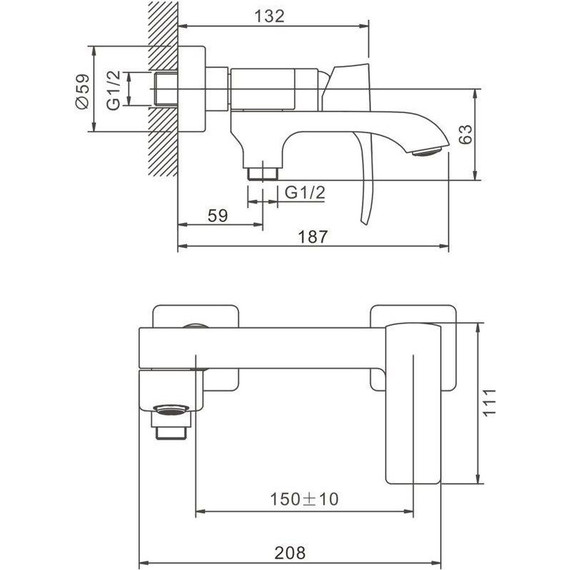 Смеситель для ванны Belz B60507-5, золото фото 47