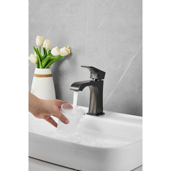 Смеситель для раковины Belz B10507-3, оружейная сталь фото 18