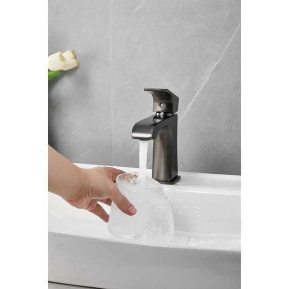 Смеситель для раковины Belz B10507-3, оружейная сталь фото 4