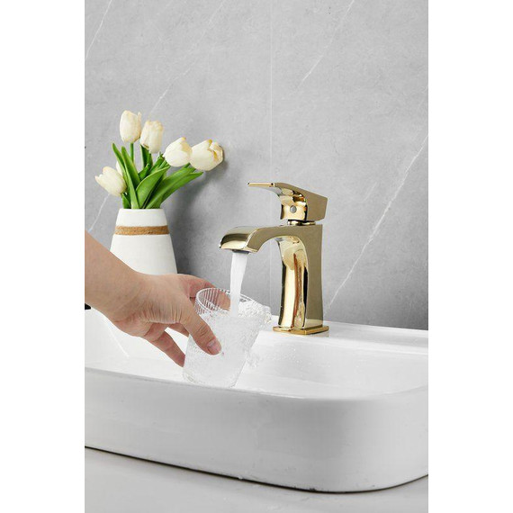 Смеситель для раковины Belz B10507-5, золото фото 8