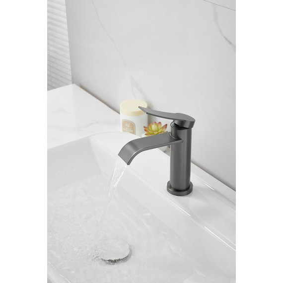 Смеситель для раковины Belz B10812-3, оружейная сталь фото 6