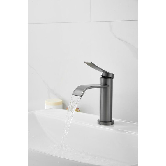 Смеситель для раковины Belz B10812-3, оружейная сталь фото 7