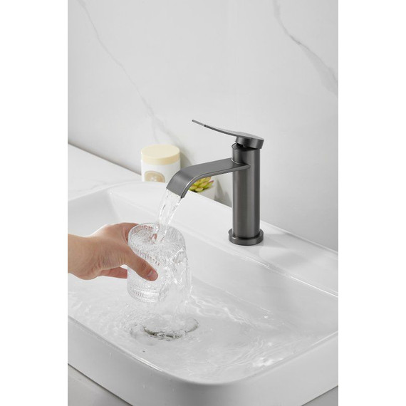 Смеситель для раковины Belz B10812-3, оружейная сталь фото 2