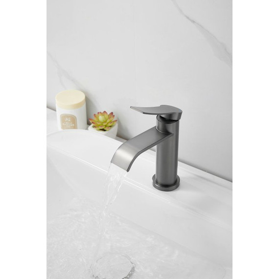 Смеситель для раковины Belz B10812-3, оружейная сталь фото 14