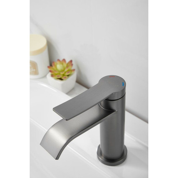 Смеситель для раковины Belz B10812-3, оружейная сталь фото 15