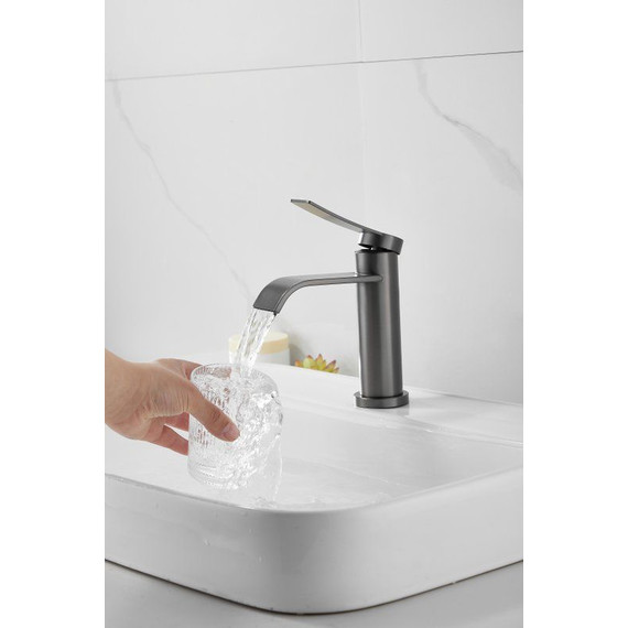 Смеситель для раковины Belz B10812-3, оружейная сталь фото 22