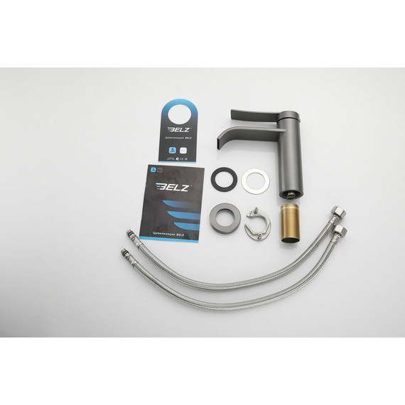 Смеситель для раковины Belz B10812-3, оружейная сталь фото 25