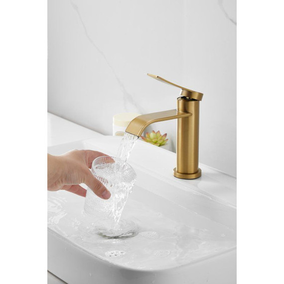 Смеситель для раковины Belz B10812-5, золото фото 5