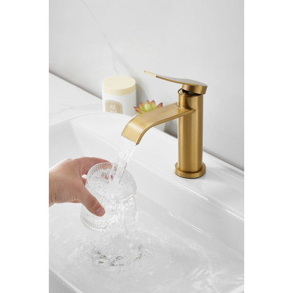 Смеситель для раковины Belz B10812-5, золото фото 3