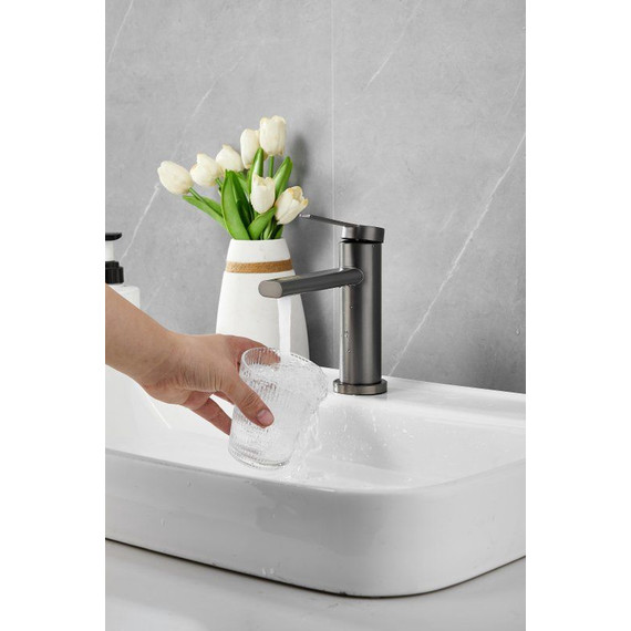 Смеситель для раковины Belz B10813-3, оружейная сталь фото 10