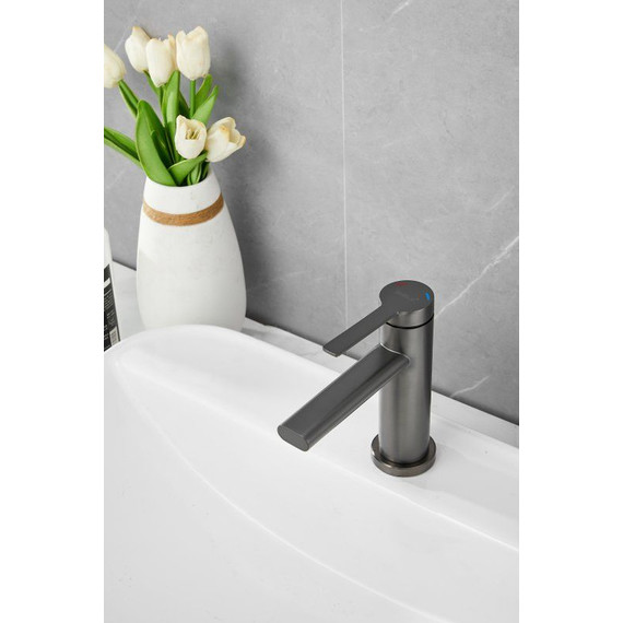 Смеситель для раковины Belz B10813-3, оружейная сталь фото 3