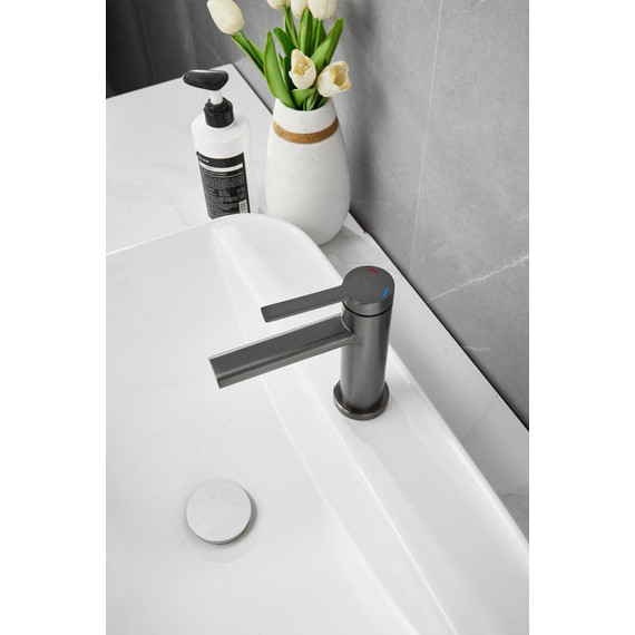 Смеситель для раковины Belz B10813-3, оружейная сталь фото 6