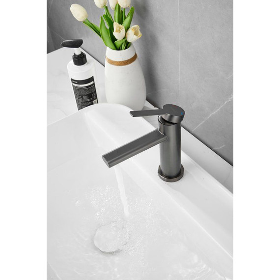 Смеситель для раковины Belz B10813-3, оружейная сталь фото 7