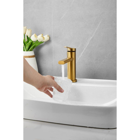 Смеситель для раковины Belz B10813-5, золото фото 3