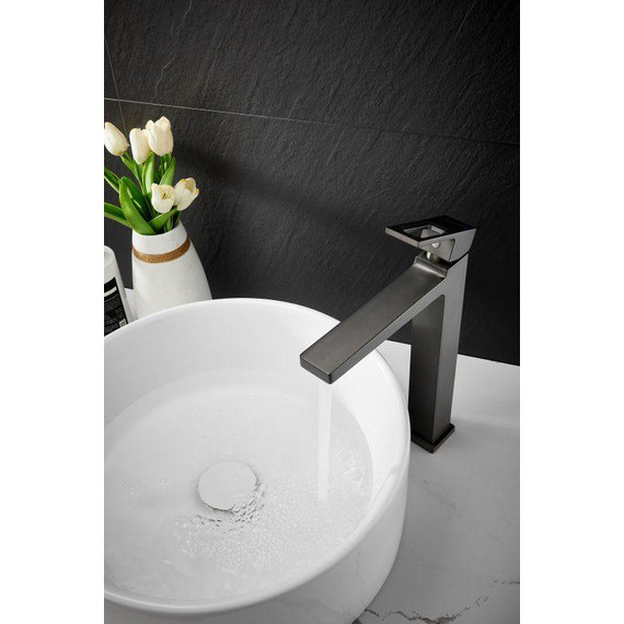 Смеситель для раковины высокий Belz B11658-3, оружейная сталь фото 8