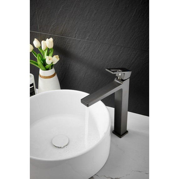 Смеситель для раковины высокий Belz B11658-3, оружейная сталь фото 9