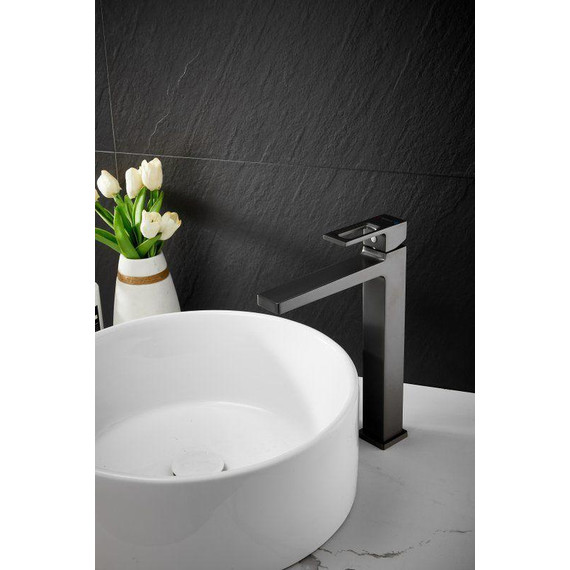 Смеситель для раковины высокий Belz B11658-3, оружейная сталь фото 10