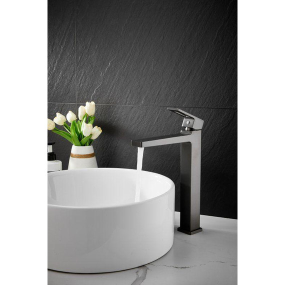 Смеситель для раковины высокий Belz B11658-3, оружейная сталь фото 13