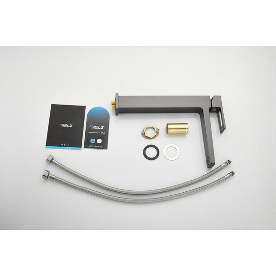 Смеситель для раковины высокий Belz B11658-3, оружейная сталь фото 24