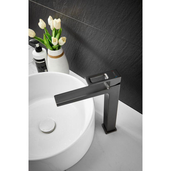 Смеситель для раковины высокий Belz B11658-3, оружейная сталь фото 21