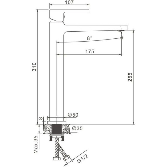 Смеситель для раковины высокий Belz B11658-5, золото фото 26