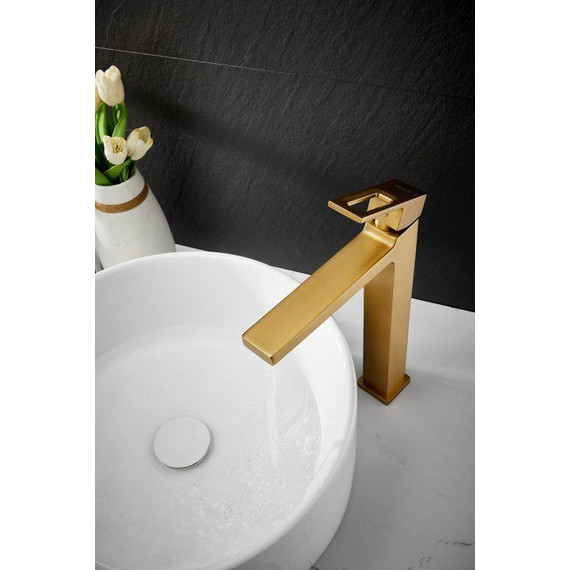 Смеситель для раковины высокий Belz B11658-5, золото фото 10