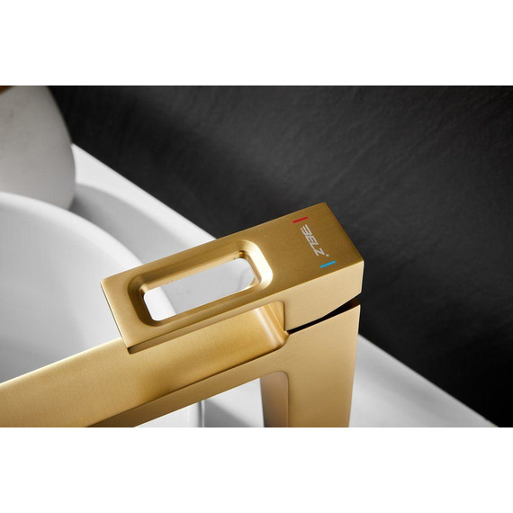 Смеситель для раковины высокий Belz B11658-5, золото фото 2