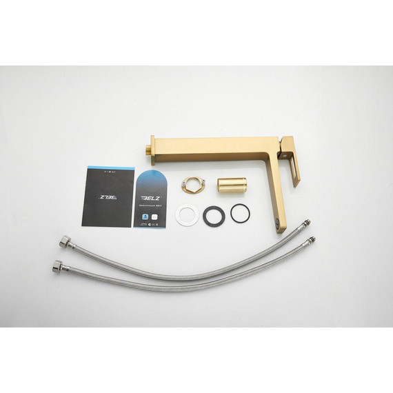 Смеситель для раковины высокий Belz B11658-5, золото фото 25